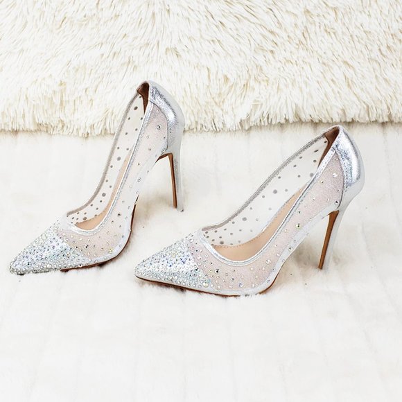 Elegant Silver Stiletto Heels - Picture 12 of 12